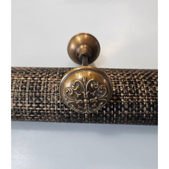 Set of three original banded rim ornamental cast brass residential doorknobs